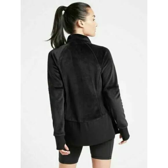 Athleta Black Cloud Fleece Full Zip Jacket Size XS - Picture 2 of 12